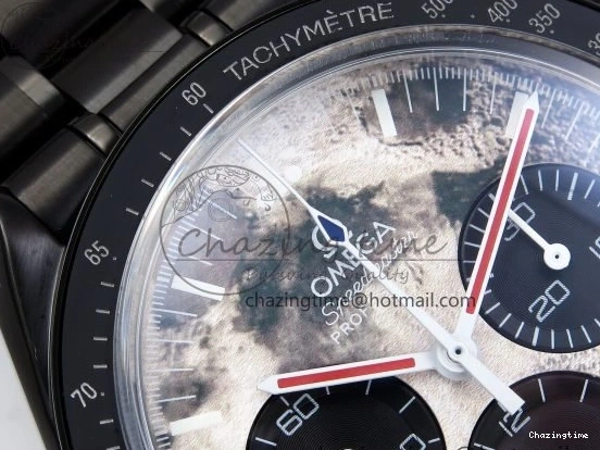 0128 Speedmaster Black Benom PVD Moon RMF Best Edition on PVD Bracelet Lemania HW WrinkleFree 7727